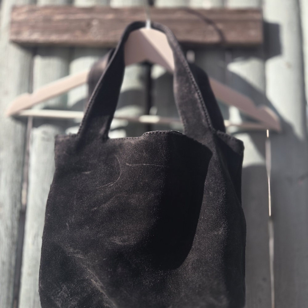 DKNY Archive Black Suede Mini Tote | Early 2000s NYC Chic